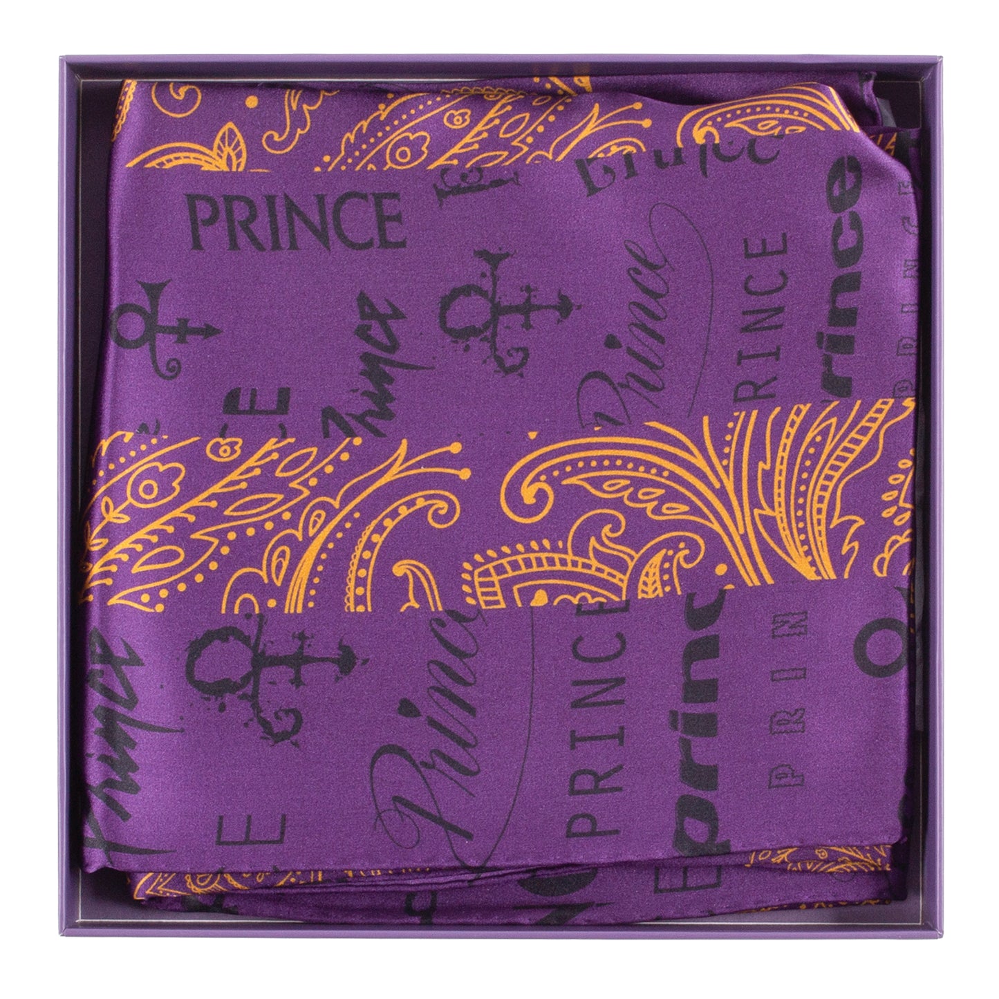Prince Logo Pattern / Prince Symbol Dimensional 100% Silk Collectible Scarf