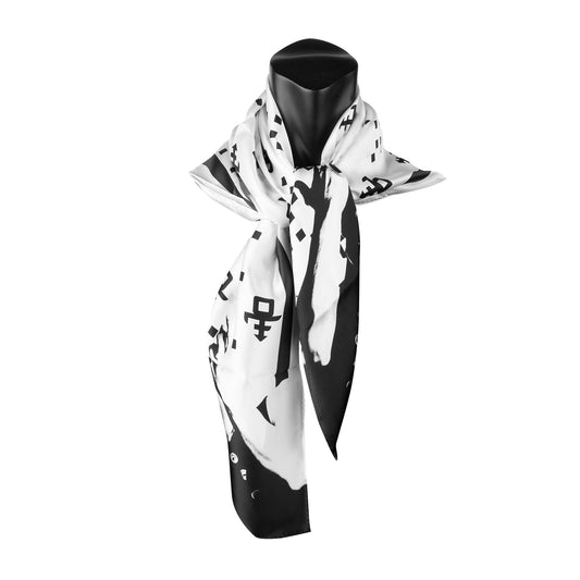 Parade / Prince Symbol Black & White 100% Silk Collectible Scarf