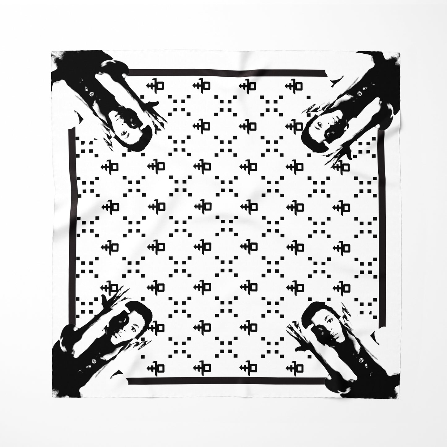 Parade / Prince Symbol Black & White 100% Silk Collectible Scarf