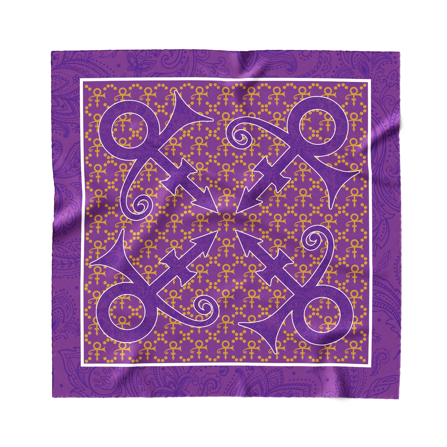 Prince Symbol Pattern 100% Silk Collectible Scarf