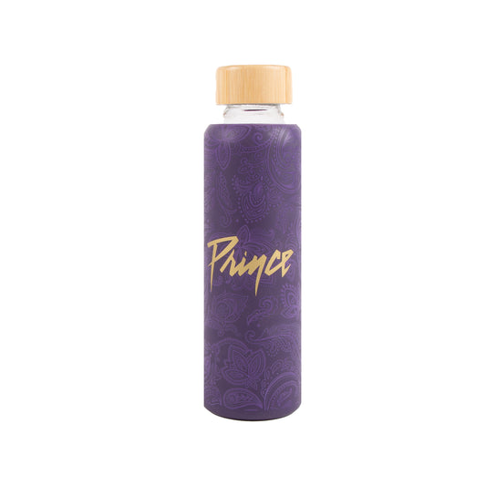 Purple Paisley Glass Water Bottle