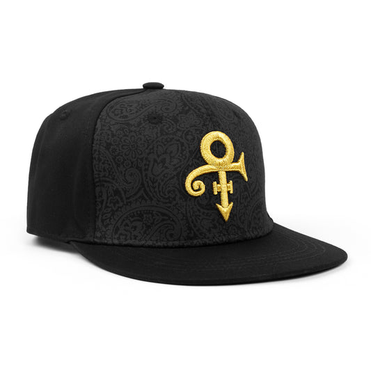 Prince Symbol Snapback Hat (Black and Gold)