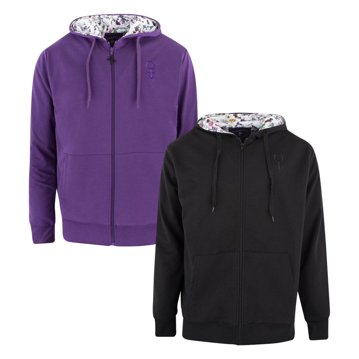 Prince Zip Hoodie with Floral Print Lining