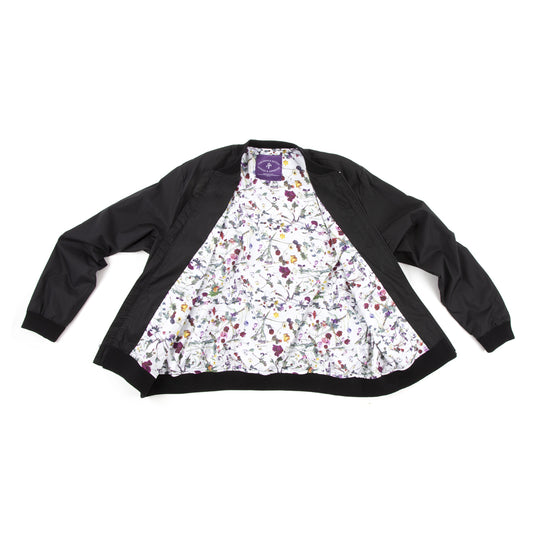 Purple Rain Bomber (Light Weight) with Floral Print Lining