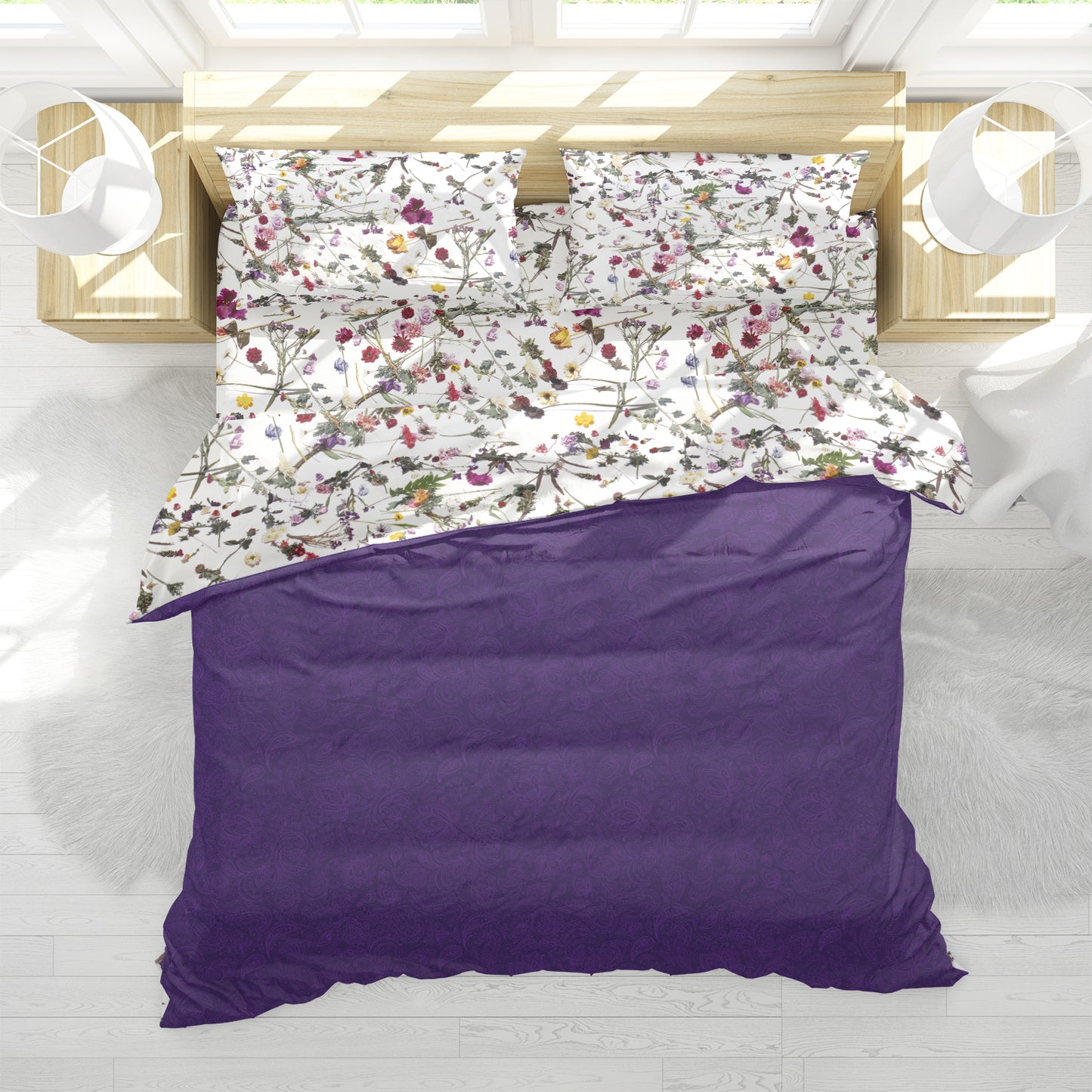 Purple Rain Floral Sheet Set