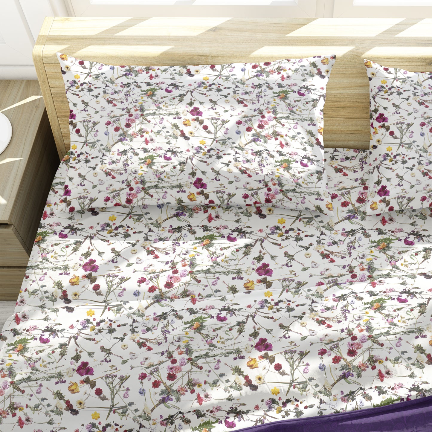 Purple Rain Floral Sheet Set