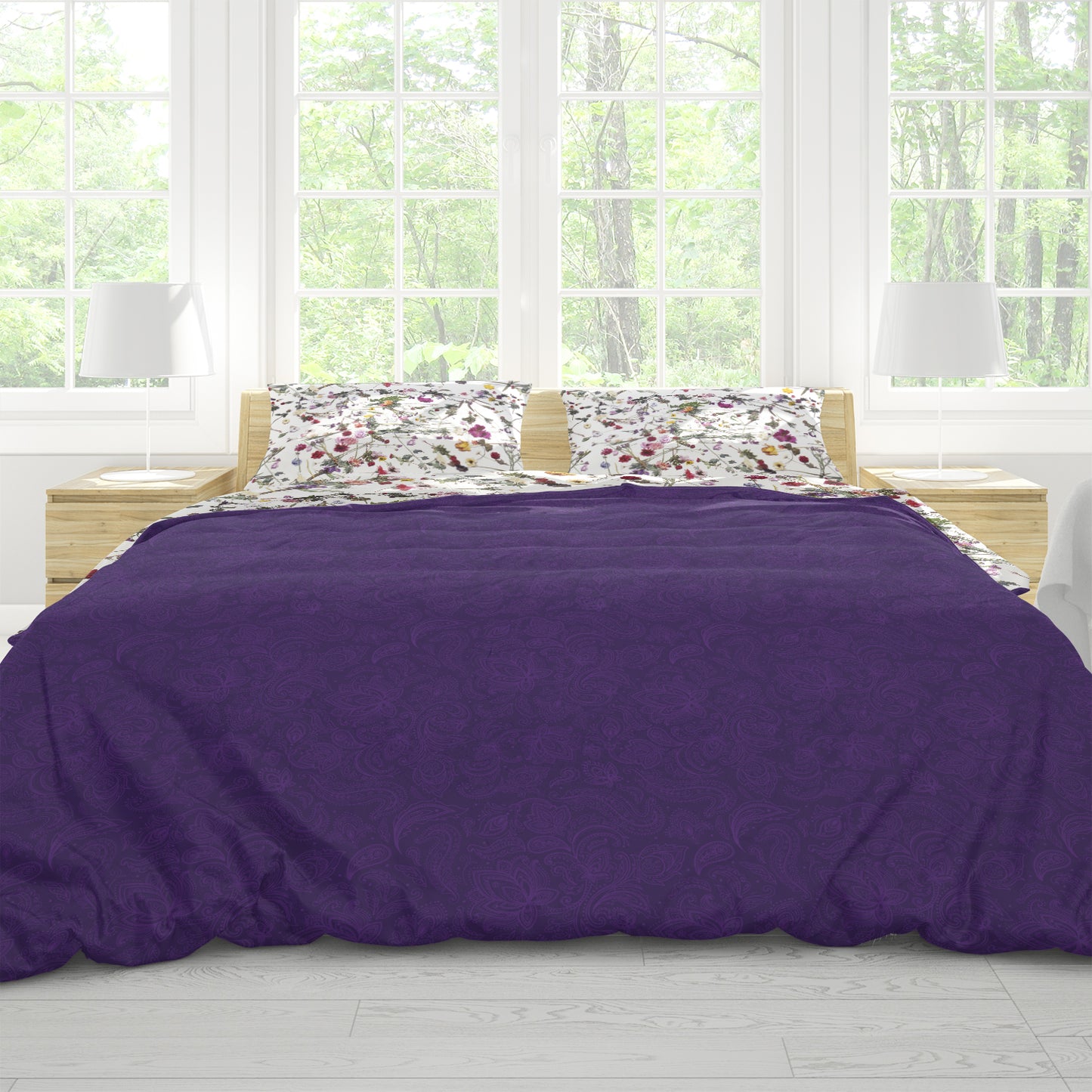 Purple Rain Floral Sheet Set