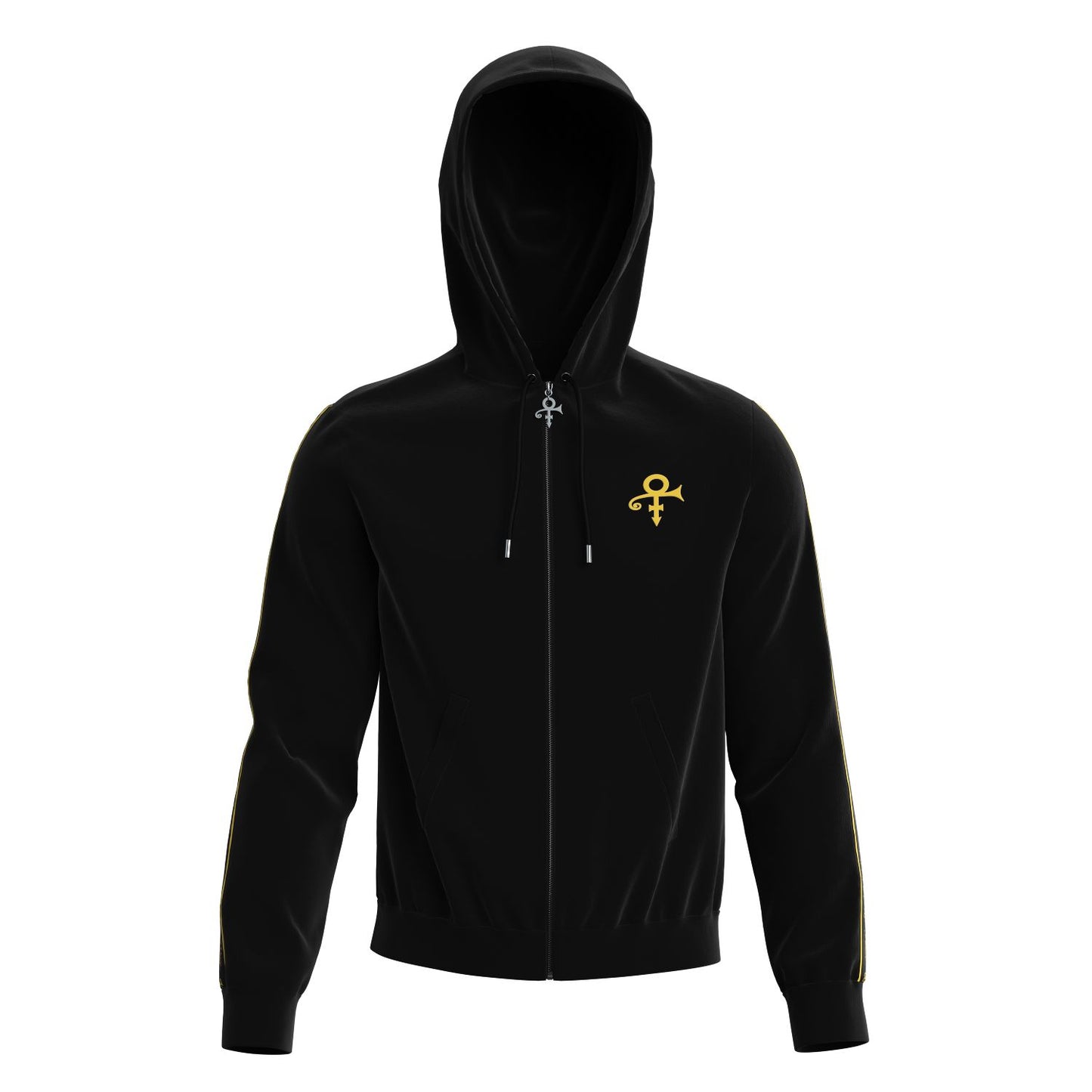 Logo Pattern Hooded Tracksuit Set (Black)