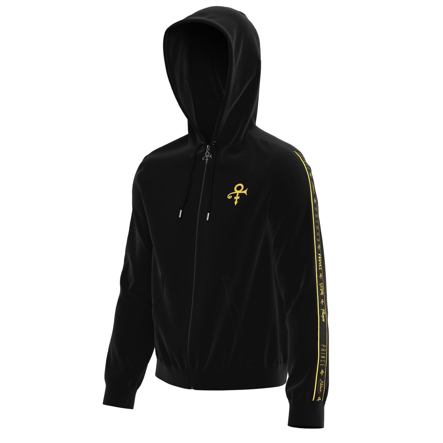Logo Pattern Hooded Tracksuit Set (Black)
