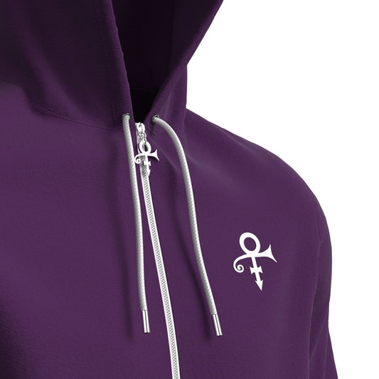 Logo Pattern Hooded Tracksuit Set (Purple)
