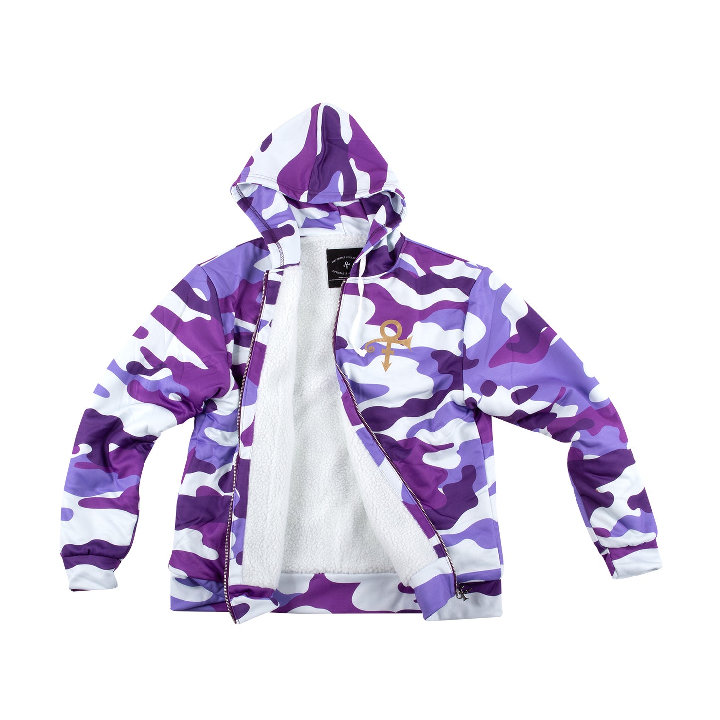 Purple Camo Premium Sherpa Lined Zip Hoodie (Small)