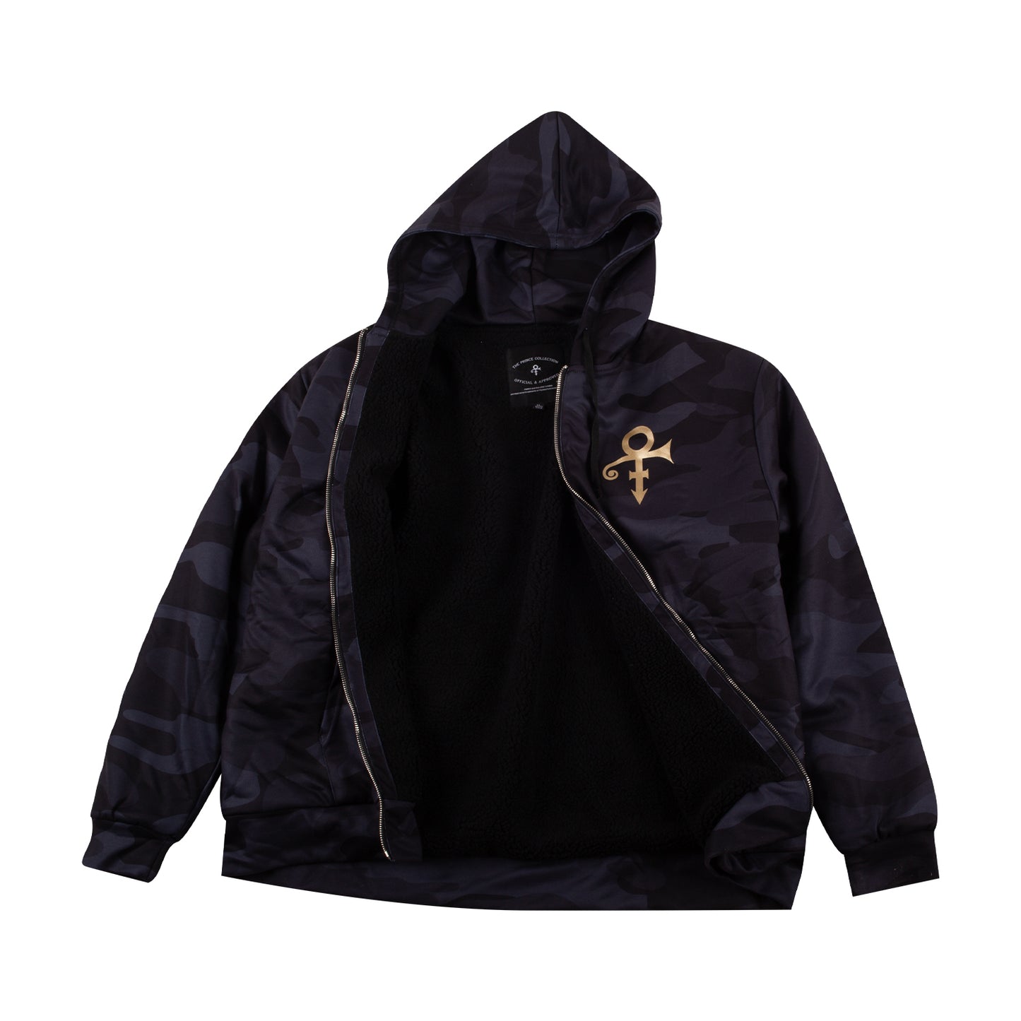 Black Camo Premium Sherpa Lined Zip Hoodie