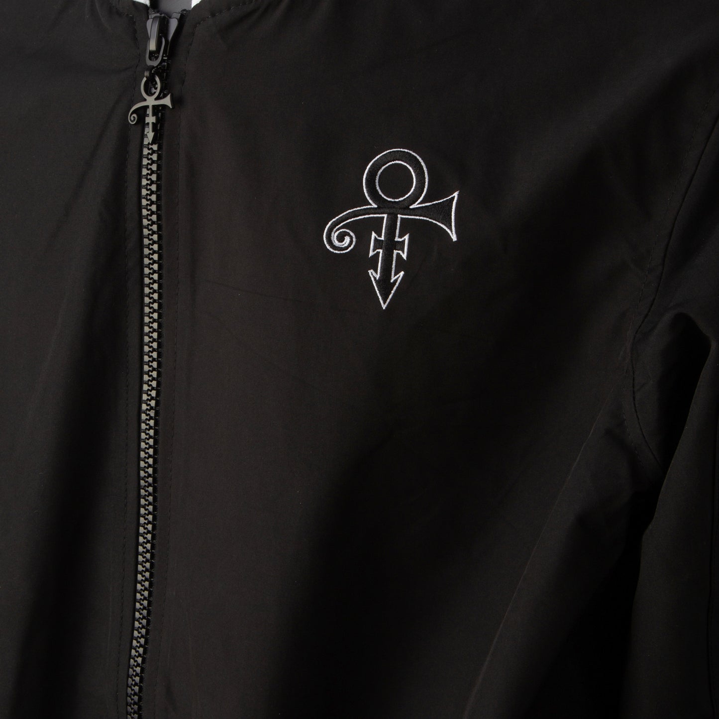 Prince Logo Pattern Lined Hooded Bomber Jacket
