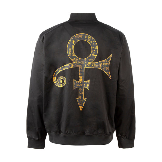Prince Logo Pattern Lined Bomber Jacket