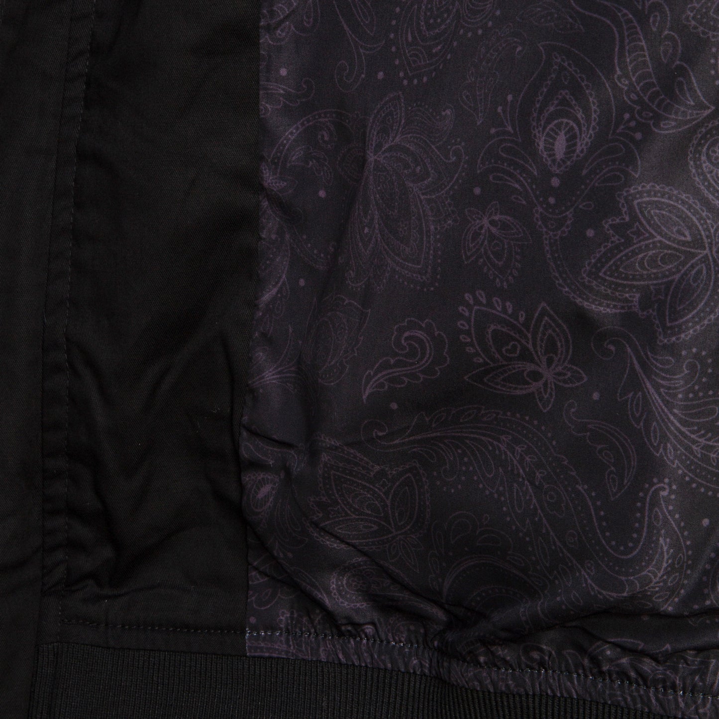 Black Paisley Lined Bomber Jacket