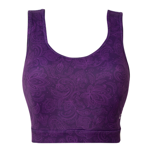 Purple Paisley Women's Crossover Sports Bra