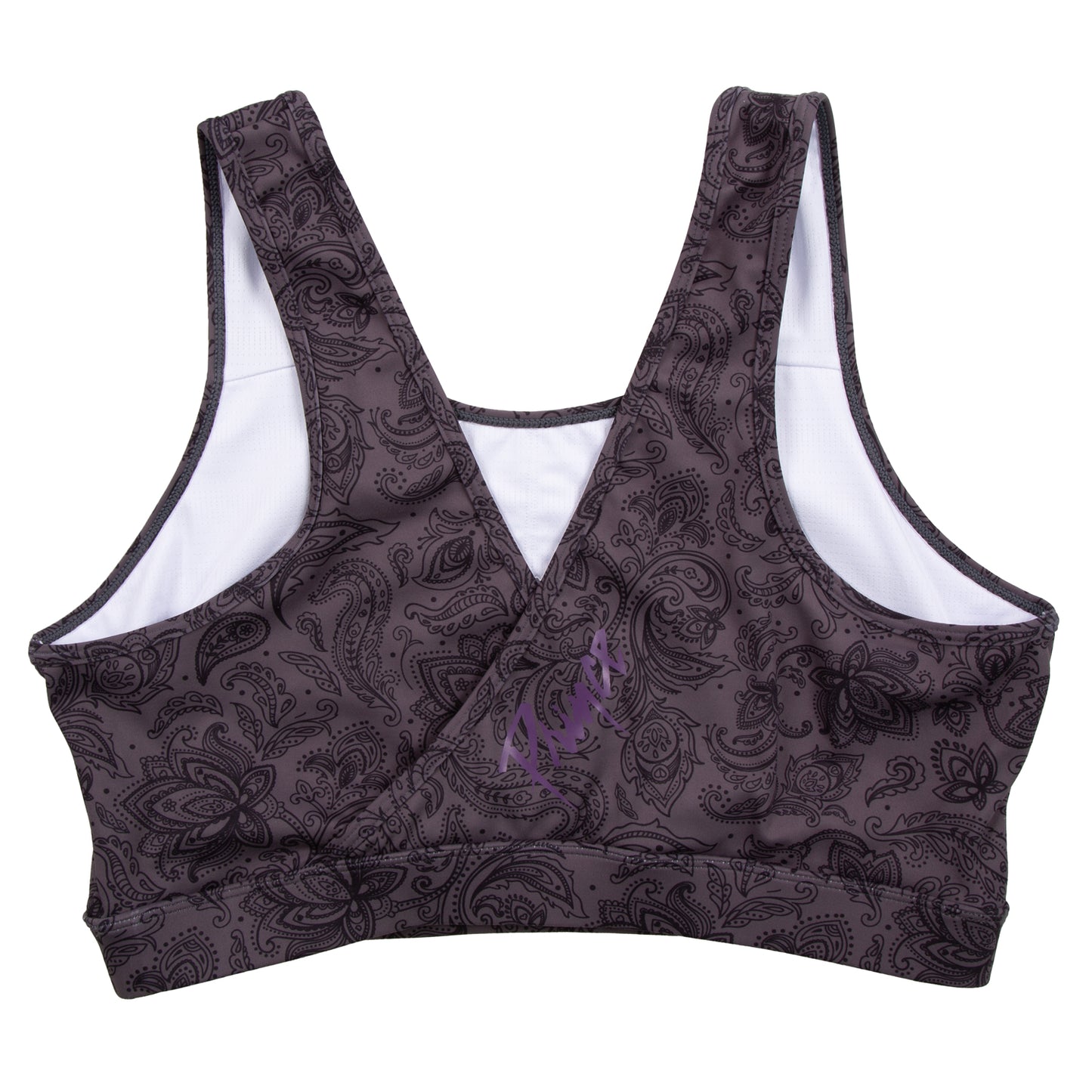 Black Paisley Women's Crossover Sports Bra
