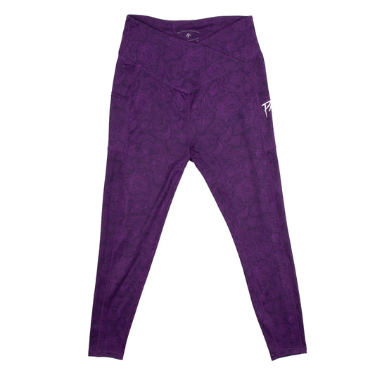 Purple Paisley Women's Crossover Leggings