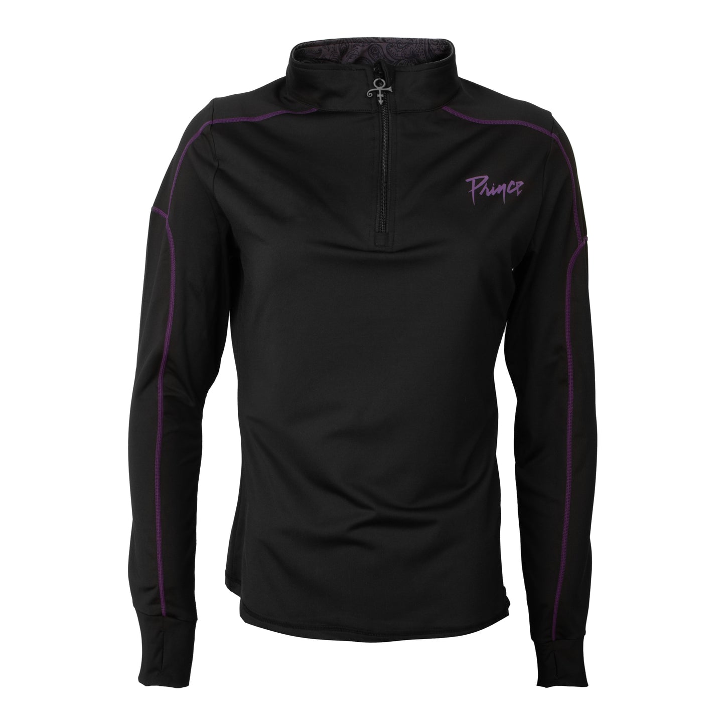 Black Women's Active Quarter Zip Long Sleeve Run Top