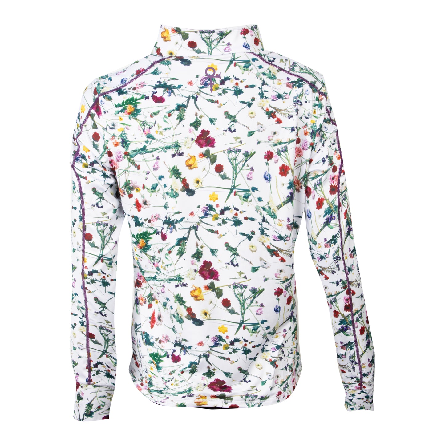 Floral Women's Active Quarter Zip Long Sleeve Run Top