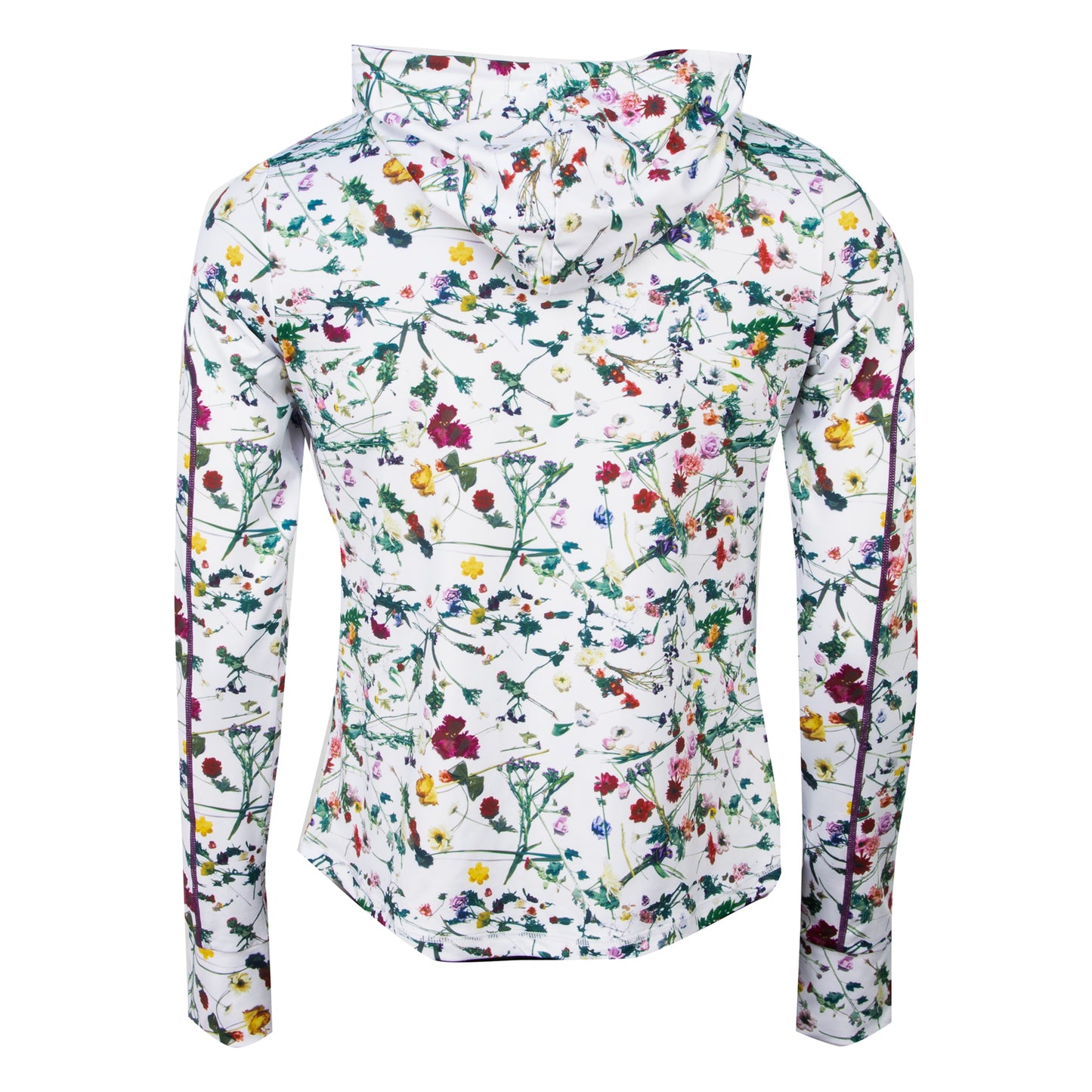 Floral Women's Active Hooded Full Zip Long Sleeve Run Top