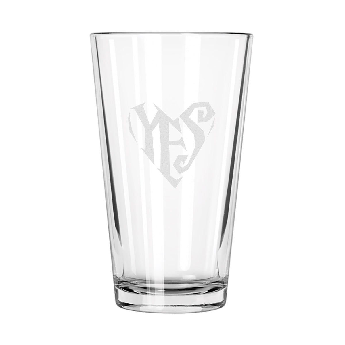 Yes Heart - Etched Pint Glass