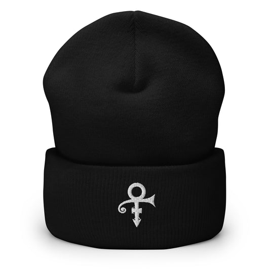 Prince Symbol Embroidered Cuff Beanies