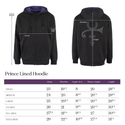Prince Symbol Zip Hoodie with Purple Paisley Lining