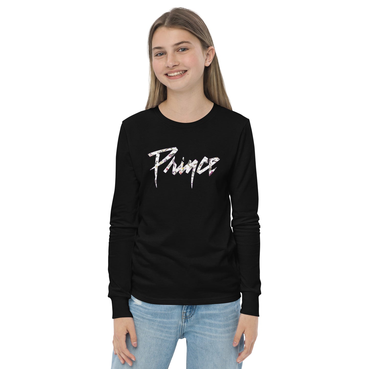 Prince Floral Logo Youth Long Sleeve T-Shirt