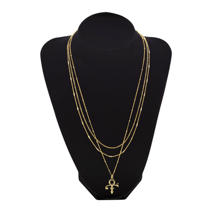3-Tier Prince Symbol Necklace [Gold]