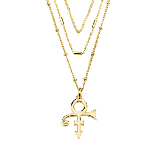 3-Tier Prince Symbol Necklace [Gold]