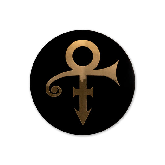 Prince Symbol Sticker - Black/Gold Metallic