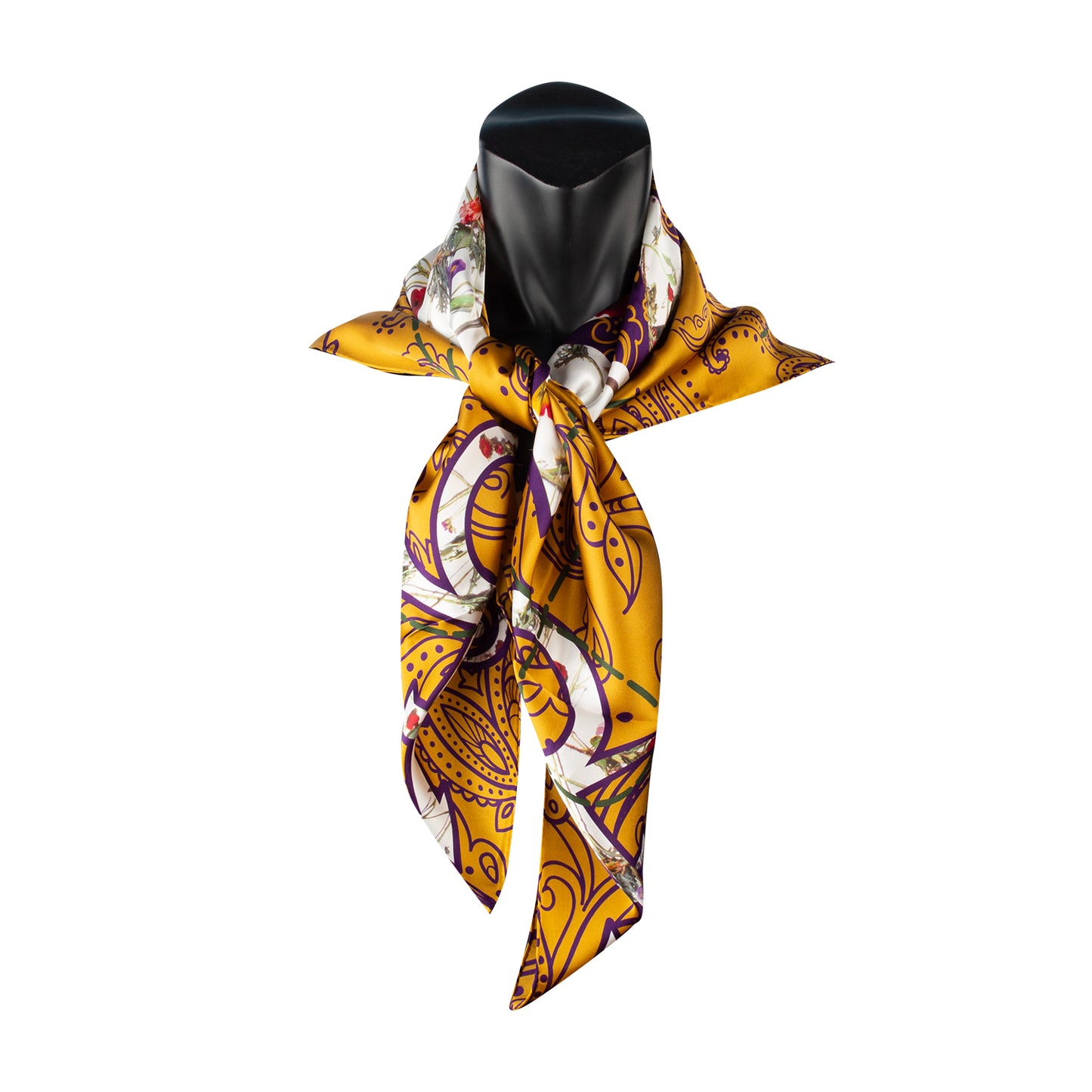 Purple & Gold Paisley / Prince Symbol 100% Silk Collectible Scarf