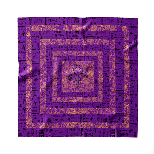 Prince Logo Pattern / Prince Symbol Dimensional 100% Silk Collectible Scarf