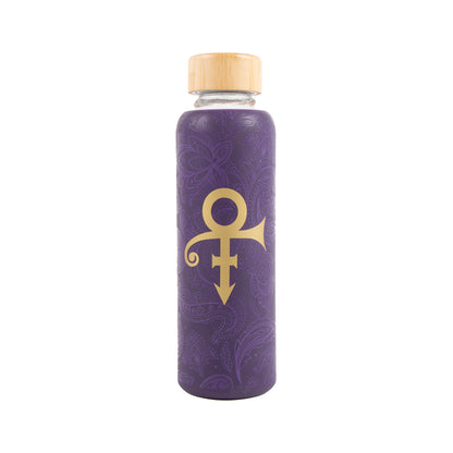Purple Paisley Glass Water Bottle