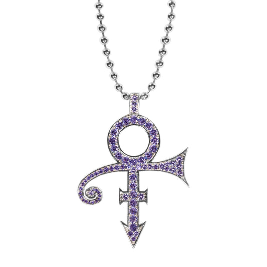 Purple Crystal Prince Symbol Necklace [Silver]