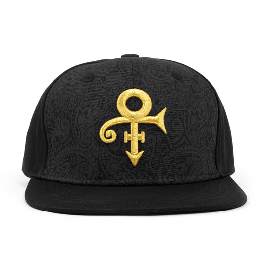 Prince Symbol Snapback Hat (Black and Gold)