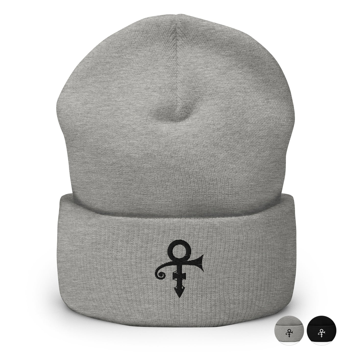 Prince Symbol Embroidered Cuff Beanies