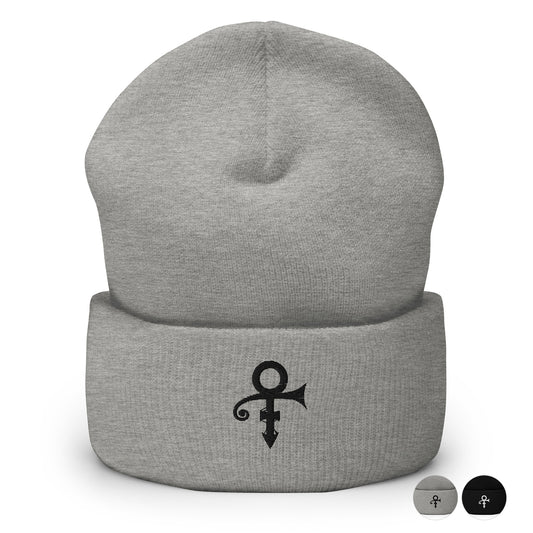 Prince Symbol Embroidered Cuff Beanies