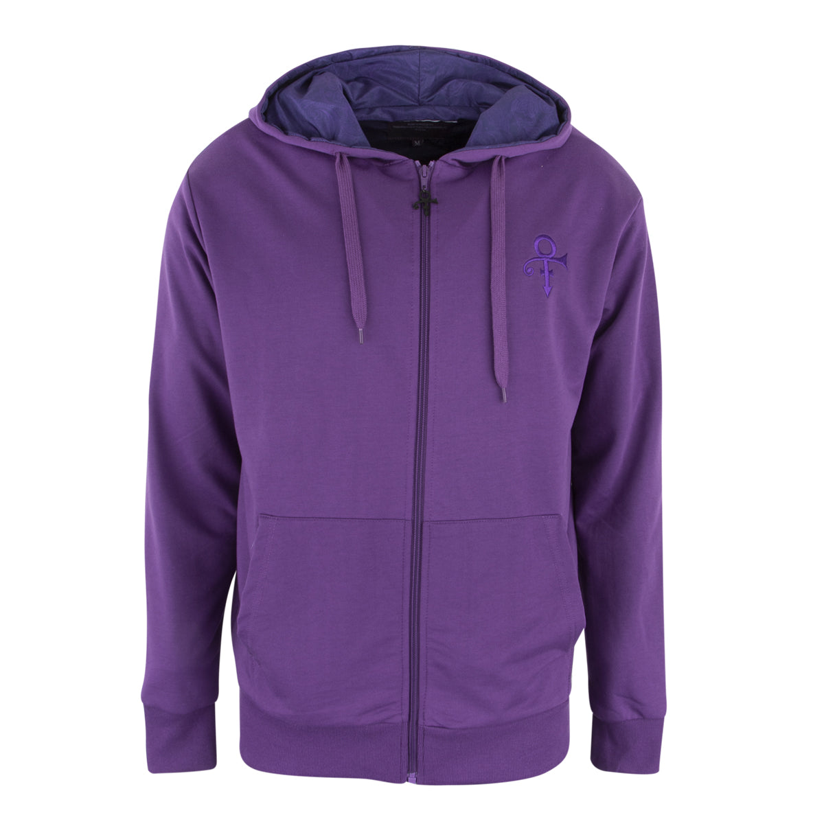 Prince Symbol Zip Hoodie with Purple Paisley Lining