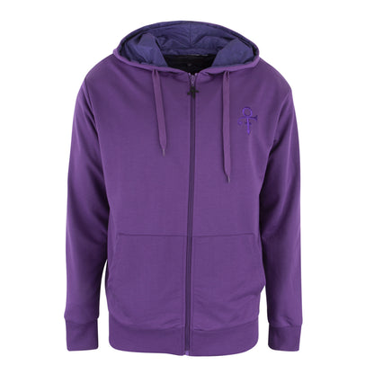 Prince Symbol Zip Hoodie with Purple Paisley Lining