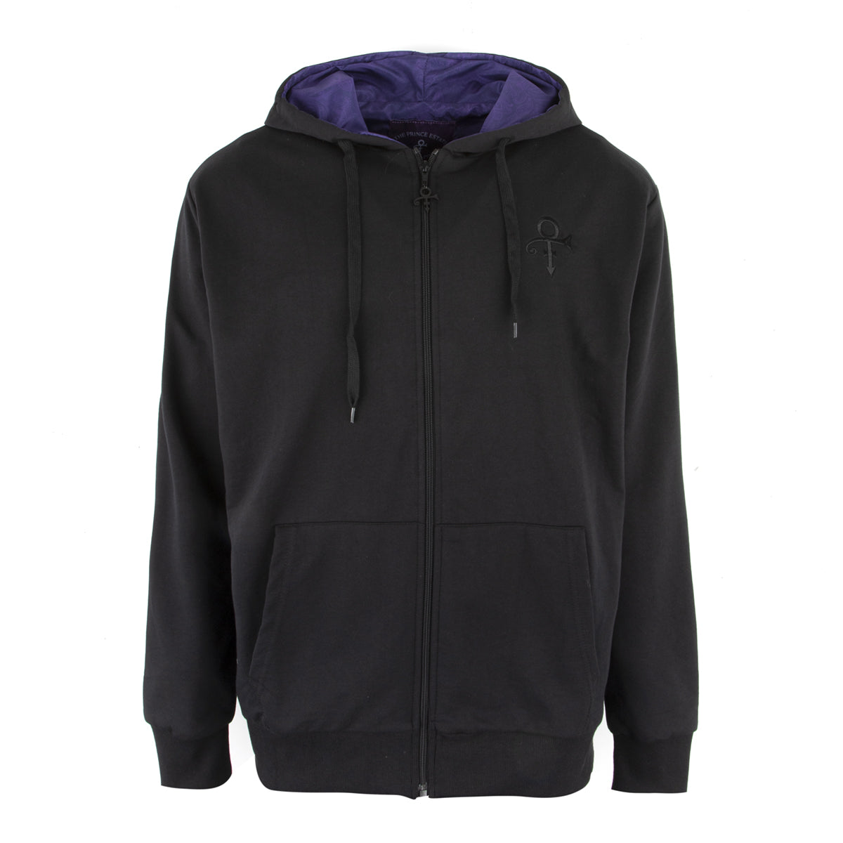 Prince Symbol Zip Hoodie with Purple Paisley Lining