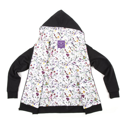 Prince Zip Hoodie with Floral Print Lining