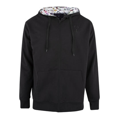 Prince Zip Hoodie with Floral Print Lining