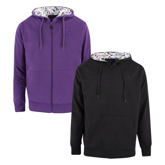 Prince Zip Hoodie with Floral Print Lining