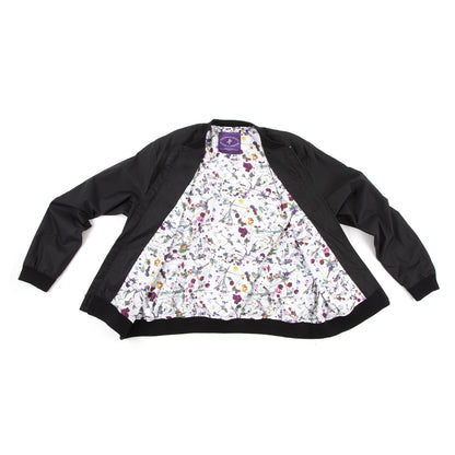 Purple Rain Bomber (Light Weight) with Floral Print Lining