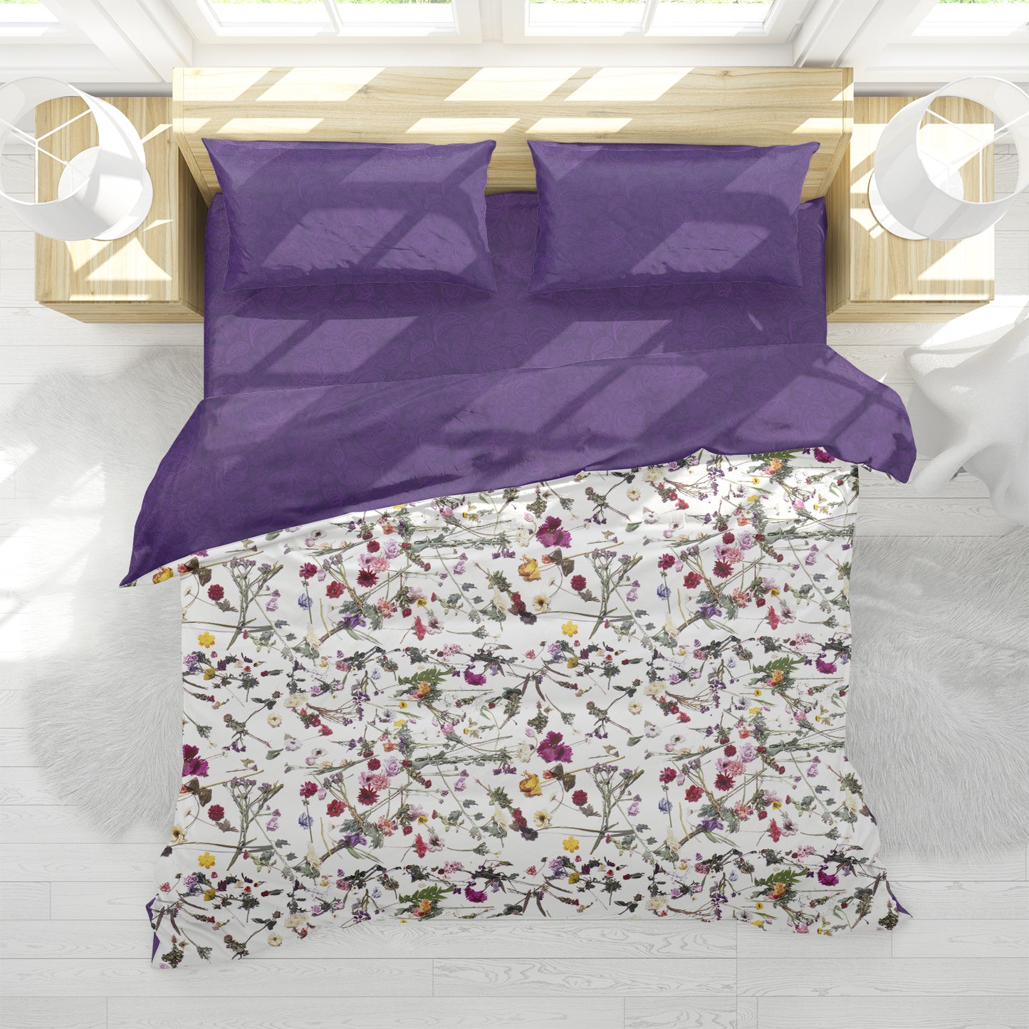 Purple Rain Floral/Paisley 2-Sided Duvet Cover