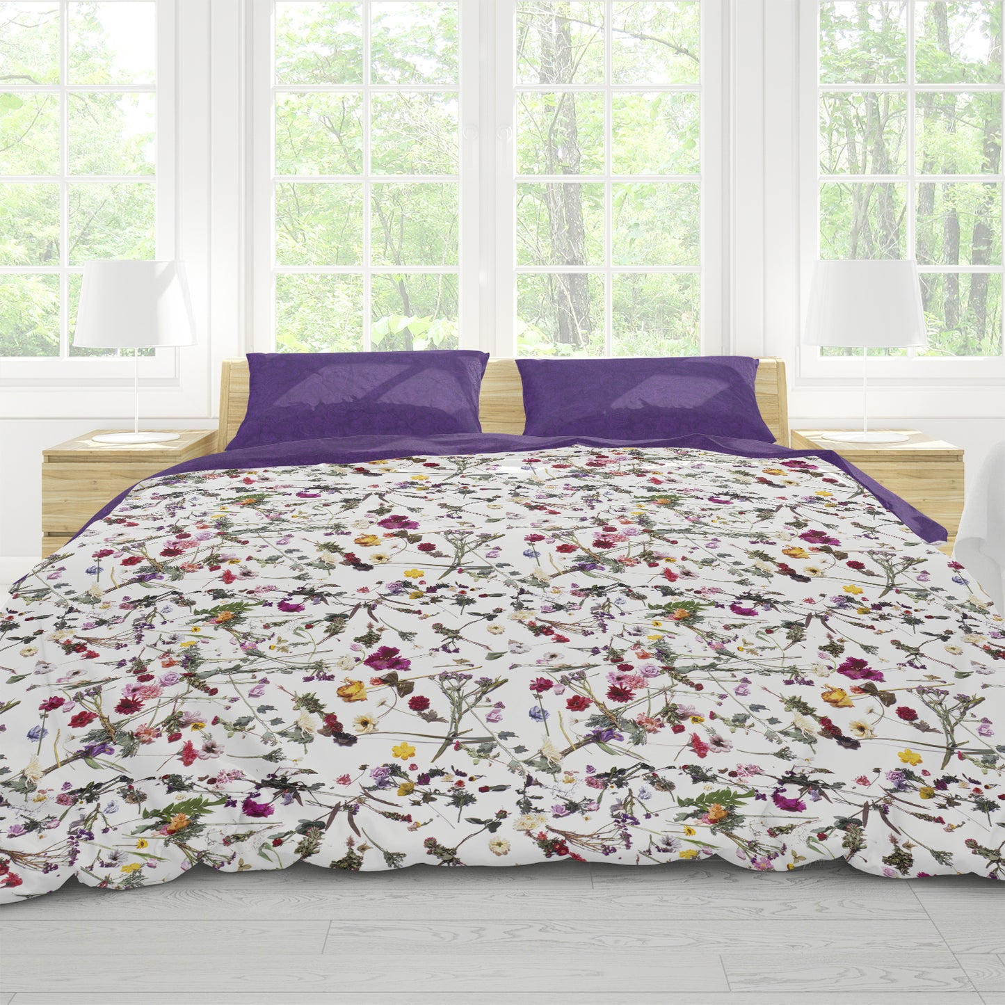Purple Rain Floral/Paisley 2-Sided Duvet Cover