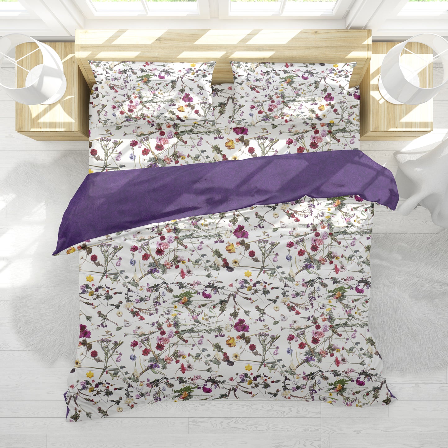 Purple Rain Floral/Paisley 2-Sided Duvet Cover