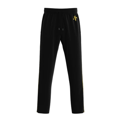 Logo Pattern Hooded Tracksuit Set (Black)